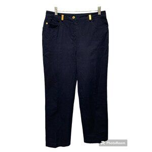 St. John Sport By Marie Gray Sz 8 Navy Blue Dress Pants Straight Leg